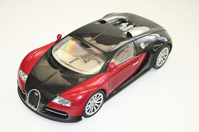 MODELLAUTO 1 : 18: BUGATTI EB 16.4 VEYRON schwarz/rot, AUTOart lim