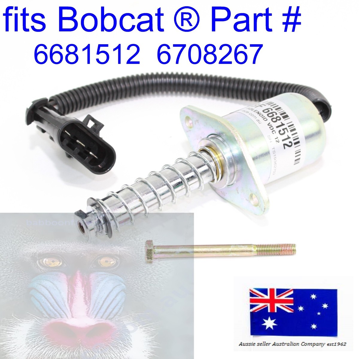 fits Bobcat Traction Lock Brake Solenoid 6681512 Screw 6708267