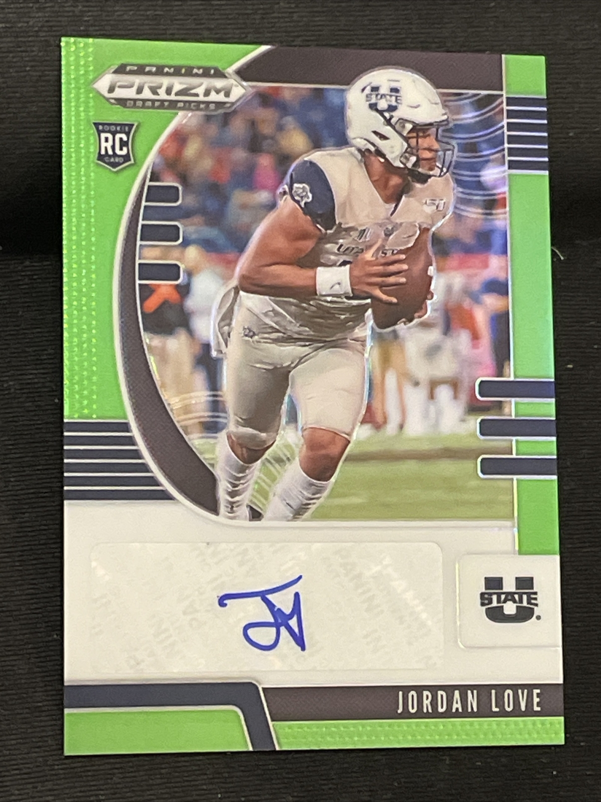 2020 Prizm Draft Picks Jordan Love Rookie Neon Green Auto SP 11/25 Packers