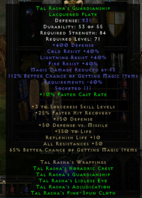 Tal Rasha's Wrappings / Feine Kleidung Full Set - Diablo 2 Resurrected PC Ladder