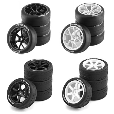 1/10 Onroad Rc Car Wheels Tires Set For Tamiya Hpi Hsp Kyosho TT01 TT02 XV01 MST