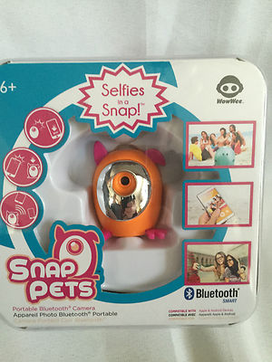 WowWee Snap Pets Mini Camera Bluetooth Portable Orange Pink for cool selfies NEW