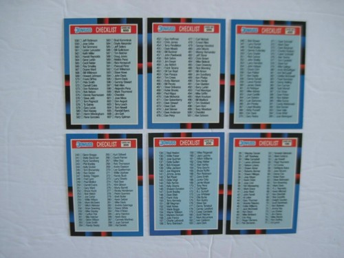 1988 DONRUSS CHECKLISTS CARDS Variations Your Pick