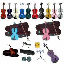 New Student Violin,Case,Bow Strings,Shoulder Rest,Music Stand,Sheet Bag 4/4-1/16