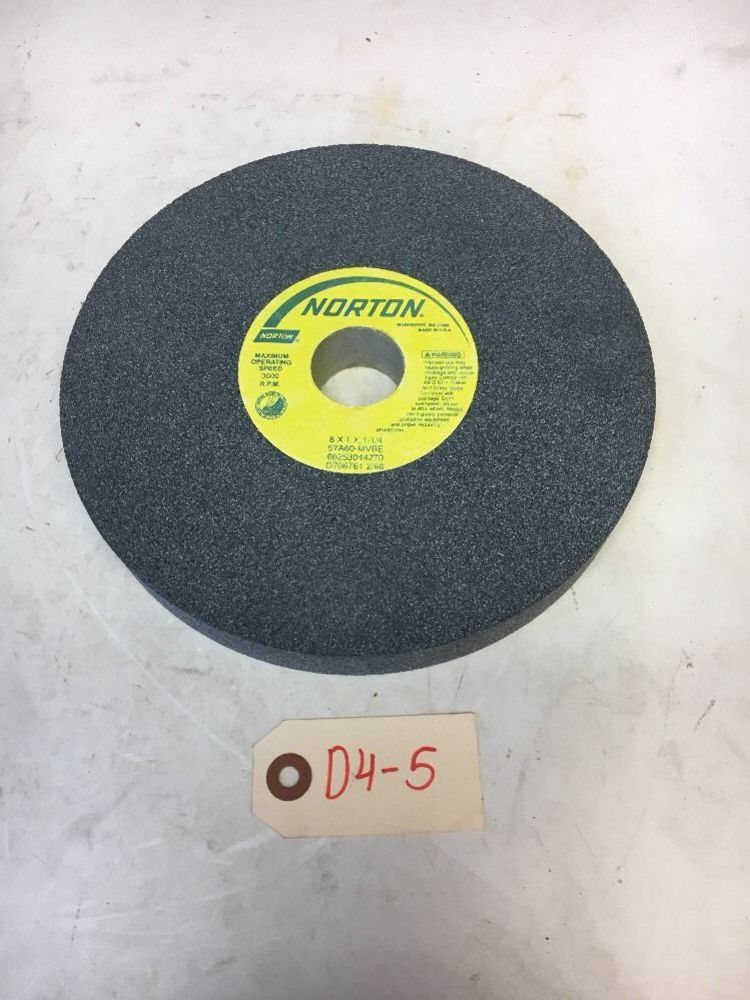 New! Norton Grinding Wheel 8" x 1" x 1 1/4" 57A60 66253044270 *Fast