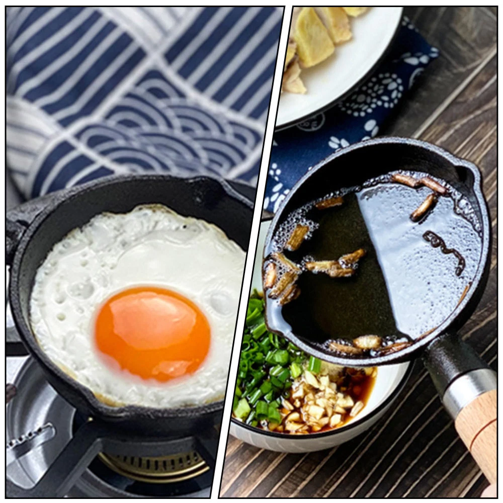 Non Stick Egg Cooker Pan Cast Iron Skillet Small Wok Griddle Oil