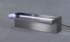 American Pond 12" Stainless Waterfall Spillway with White LED Light - APSSS12-CW