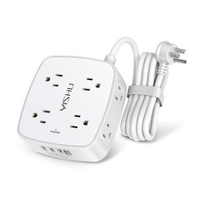 6 Ft Surge Protector Power Strip - 8 Widely Outlets with 4 USB Ports, 3 Side ...