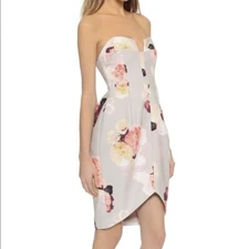 NEW Keepsake The Label XXS Divide Floral Flower Bloom Strapless Tulip Dress