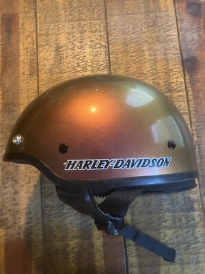 Vintage Harley Davidson Half Helmet Made In Italy Metallic Copper