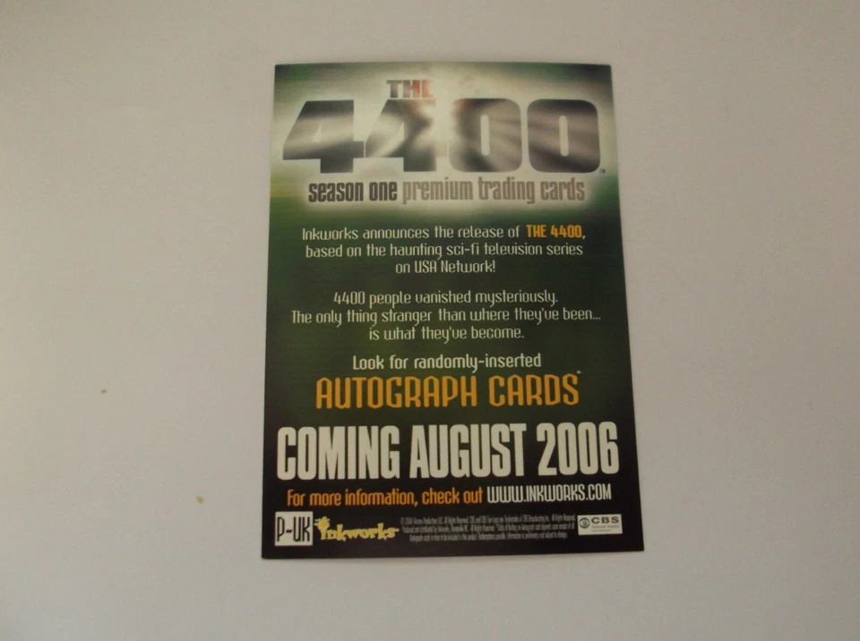 Inkworks "THE 4400" Season 1 #P-UK Promo UK Trading Card - Jacqueline McKenzie - Image 2 of 2