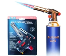 BUTANE TORCH Kitchen Culinary Cooking Blow Food Torch with Adjustable Flame BBQ