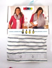 New NuRoo Nursing Cover Scarf Breastfeeding Covers Gray Stripe Baby Shower Gift