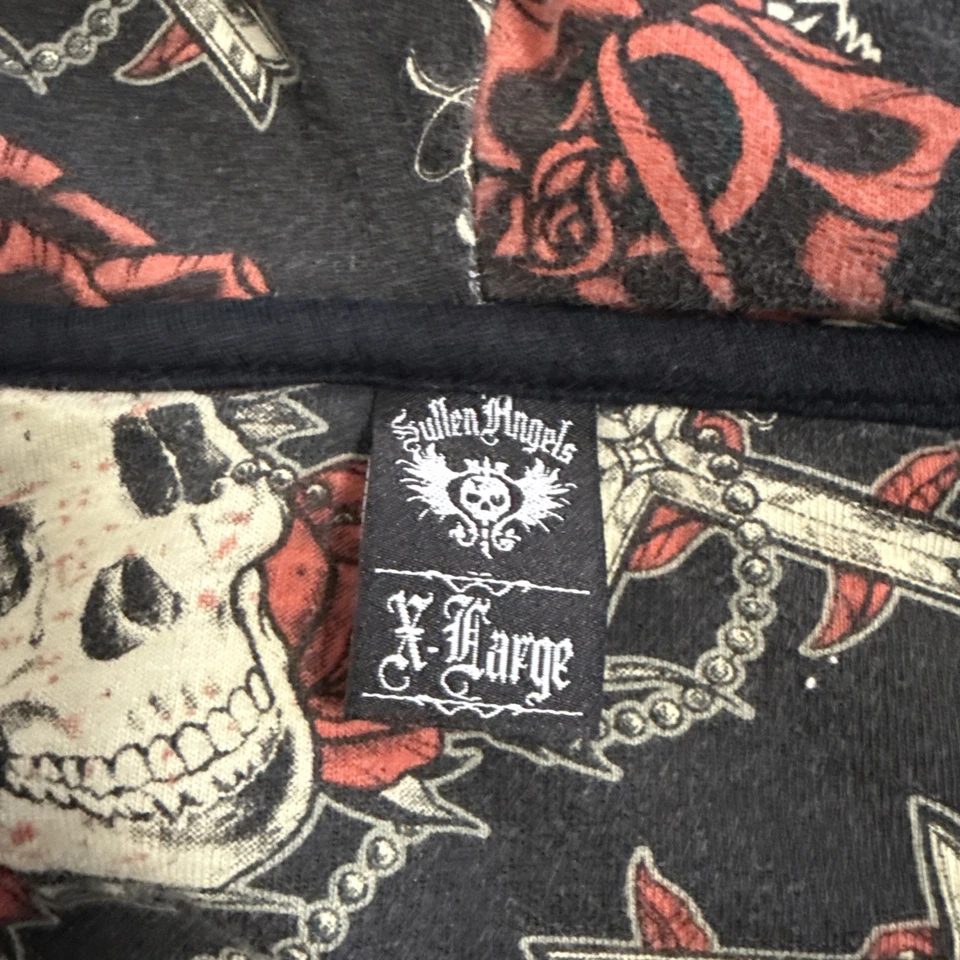 Sullen Angels Hoodie Sweatshirt Women’s Size XL Black Gray Full Zip Y2K - Image 4 of 4