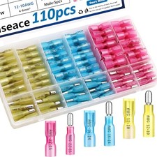 110PCS Heat Shrink Bullet Connectors Assortment Kit 22-10AWG Waterproof 110Pcs