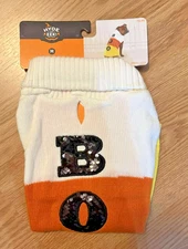 Hyde and Eek Halloween Candy Corn BOO Pet Dog Sweater Size Medium NWT