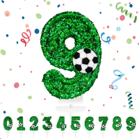 Geburtstagskerzen Zahlen 9,3D GrüN FußBall Geburtstagskerzen,GrüN Kerzen Geburts