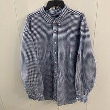 Polo Ralph Lauren Button Shirt Men 4XB Blue/White Gingham Check Plaid Cotton