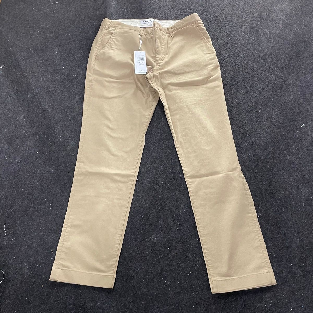 LACOSTE Slim-Fit Stretch Cotton Pants Men's Size 46/32-36/32 Beige