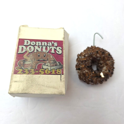 Donna's Donuts Flint Michigan Mini Donut Christmas Tree Ornament in Box 2017