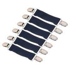 Mitten Clips, 6Pcs Elastic Glove Buckle Clip with Double Metal Clamp, Dark Blue