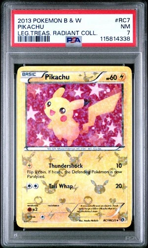2013 POKEMON LEGENDARY TREASURES PIKACHU #RC7 HOLO PSA 7 NEAR MINT #115814338