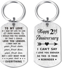 Anniversary Keychain Gifts for Him Her Men Women, Happy Wedding Anniversary for