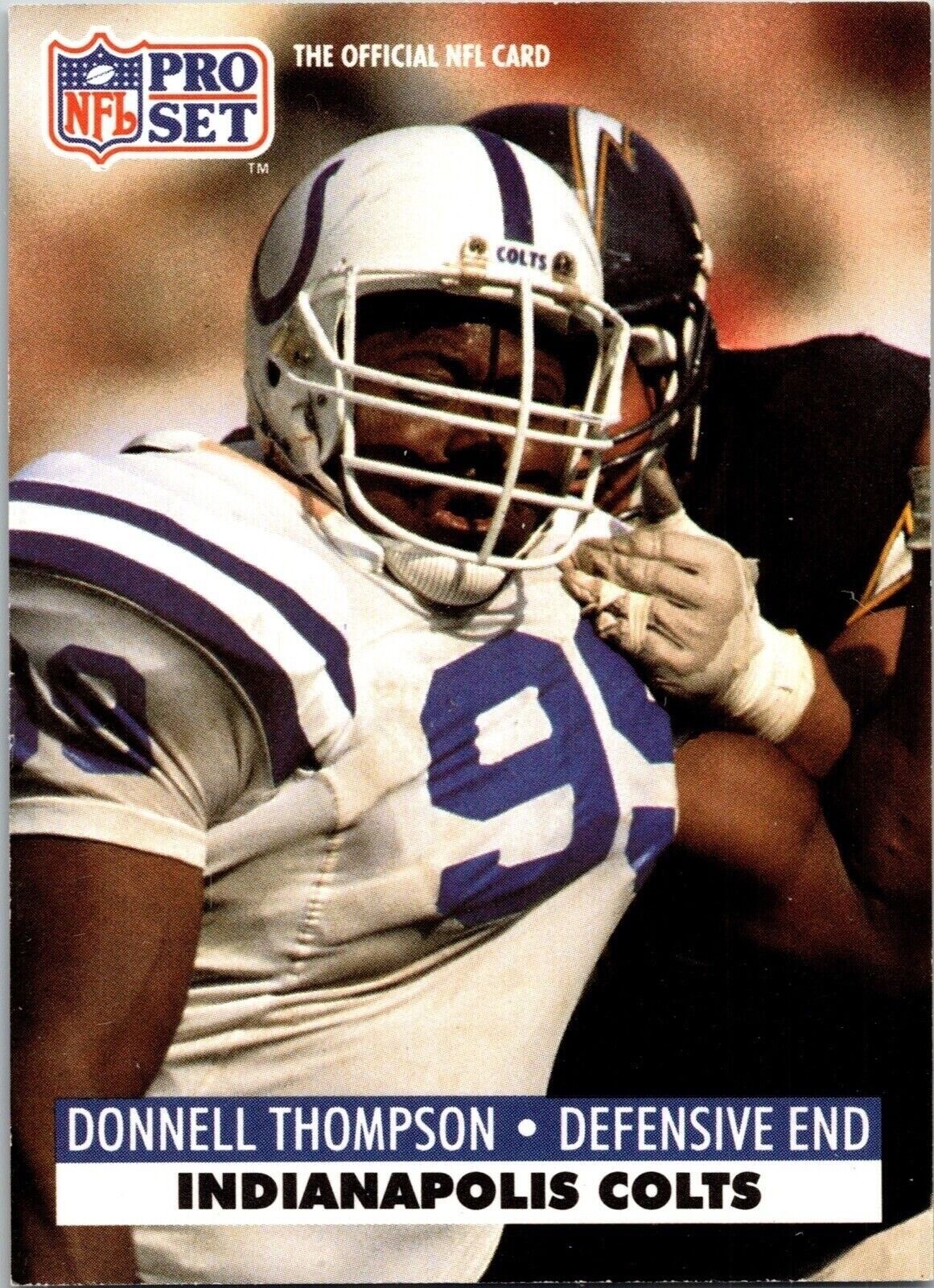 1991 Donnell Thompson 99 Colts 531 National Football League Sports Trading Card