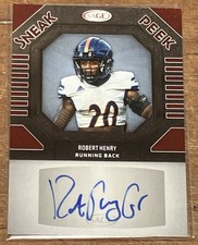 2025 Sage High Series Robert Henry Jr Red Sneak Peek Rookie Auto NFL DRAFT SSP