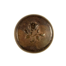 Bouton fantaisie 1851 Goodyear caoutchouc dur roses fleurs roses avant guerre civile C20