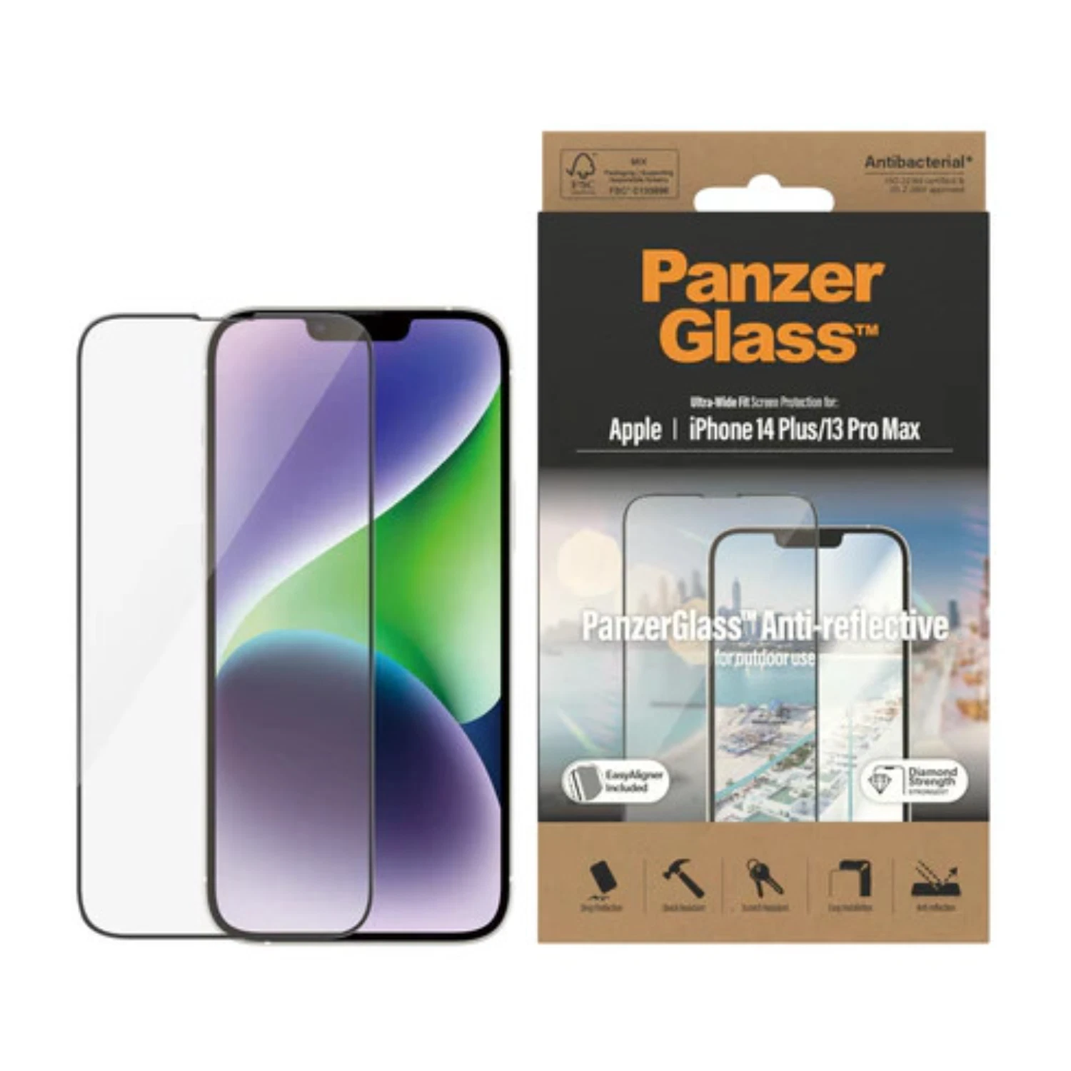 PanzerGlass iPhone 14 Plus / 13 Pro Max Screen Protector Anti - Reflective Clear