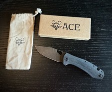 GiantMouse ACE Grand Knife - PVD MagnaCut - Black Canvas Micarta - NiB