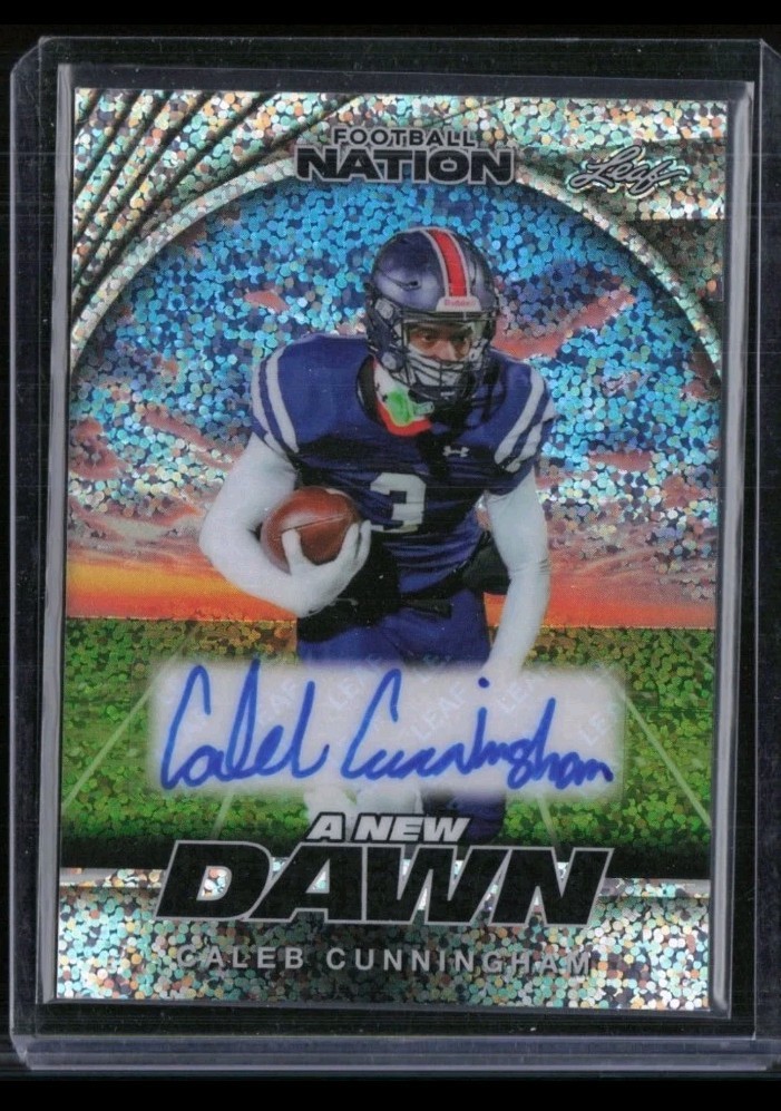 2025 Leaf Caleb Cunningham /15 AUTO Rookie Football Card New Dawn