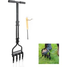 Lawn Aerator Garden Soil Care Coring Tool 4 Hollow Slots Compacted Cleaning Tool