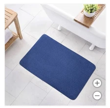 Cotton Memory Foam Bath Mat Blue 24 X 36 Inch New With Tags 
