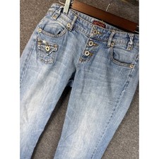 Z. Cavaricci Limited Edition Light Wash Button Fly Straight Leg Jeans Size 28x31