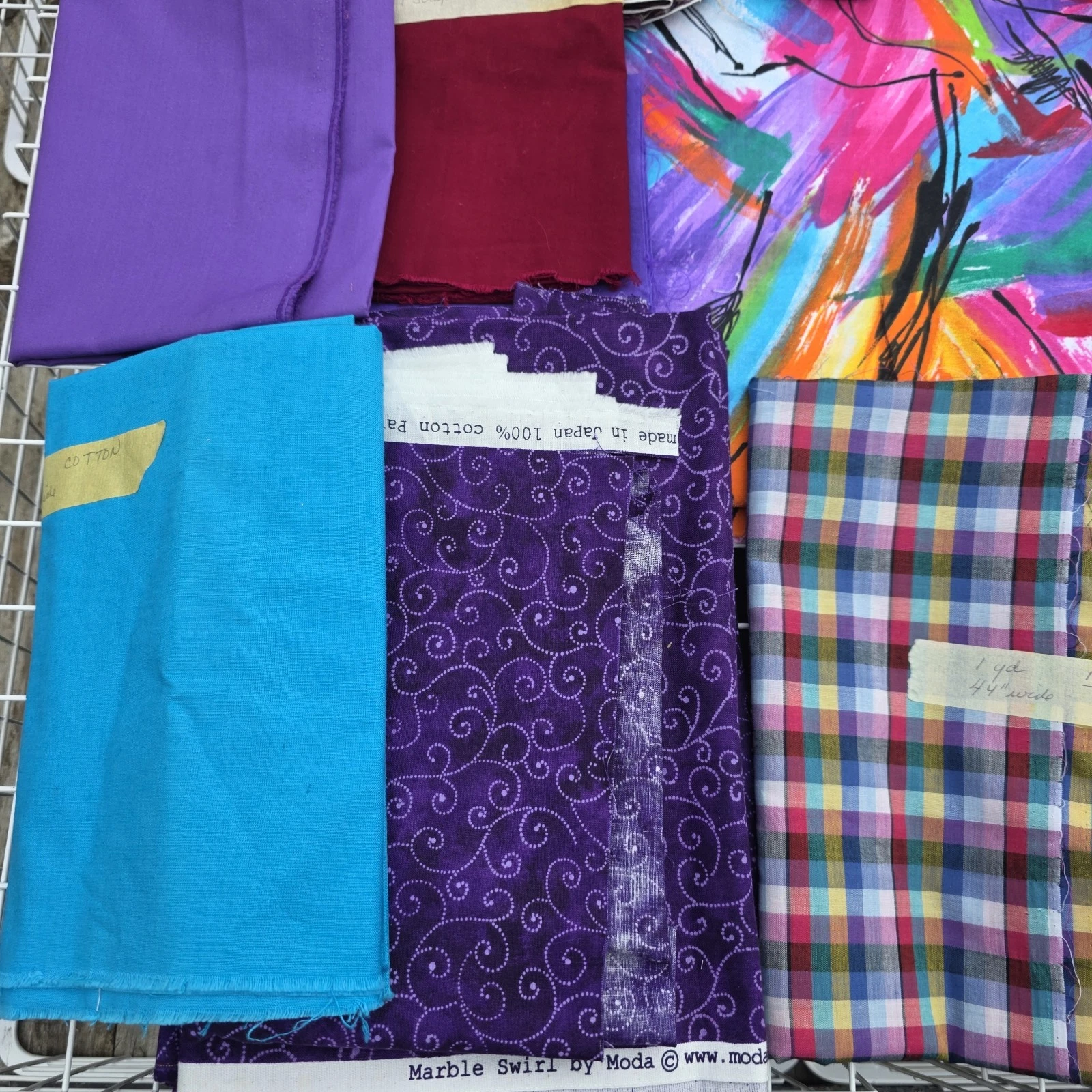 Fabric Lot Purple Jewel Tones Quilting Sewing Yardage Prints Solids 10.27 Lbs - product detail image 7