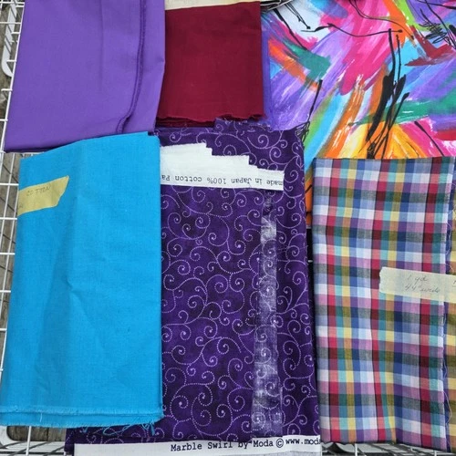 Fabric Lot Purple Jewel Tones Quilting Sewing Yardage Prints Solids 10.27 Lbs image 7