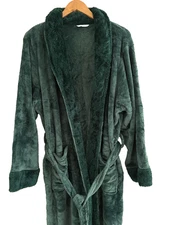 Soft Unisex BathRobe SizeXXL Flannel long Green Cozy Dressing Gown Spa Robe