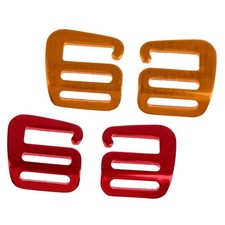 4 Stück goldfarbene und rote 25 mm Gurtschnallen mit G Haken für Gepäckgurte