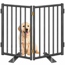 Metal Freestanding Dog Gates with Door for Outdoor Indoor,40'' Extra Wide 36'...