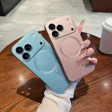 For iPhone 17 16 15 14 Pro Max 13 12 Magsafe Slim TPU Case Camera Lens Protector