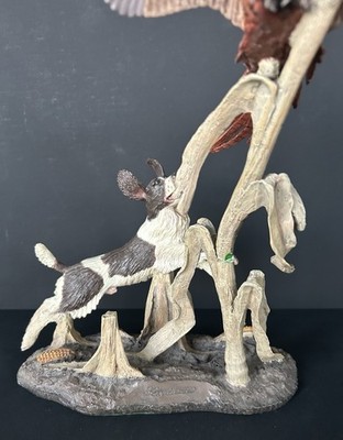 Stan Bentall Danbury Mint  In Pursuit  Hunting Dog & Grouse Sculpture
