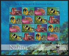 Anemones Anemonefish Fish Sheetlet of 4 sets Nauru 2003 MNH SG#566-569