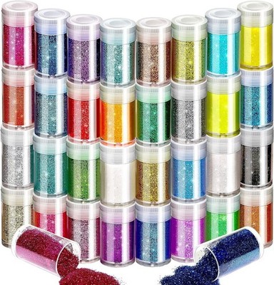 Glitzernder feiner Glitzer zum Basteln, 32 Farben Nagel Glitzer Gesicht Glitzer Puder