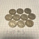 10 Buffalo Nickels 1936 Circulated   5C Lot #3 Uncertified Business Strike