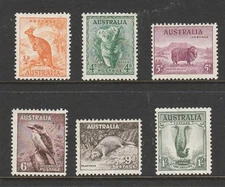 1937 ANIMALS COMPLETE SET OF "6" SCARCE 13.5 PERFS STANLEY GIBBONS CATALOGUE £85