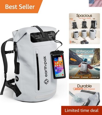 Durable Heavy-Duty Waterproof Backpack with Roll-Top and Extra Storage Solutions