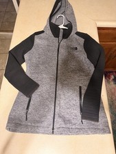 The North Face Women's Hooded Full Zip Gray Black Jacket Size M