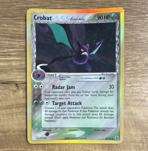 Pokemon TCG Crobat 2/113 Delta Species Holo Rare 90 HP Stage 2 EN